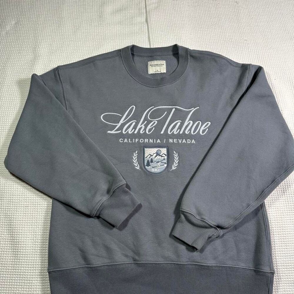 Abercrombie-fitch Women's Grey and Blue Sweatshirt